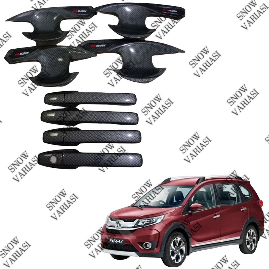 Paket Outer Handle Cover Brio Brv Mobilio Mugen Hitam Chrome Carbon