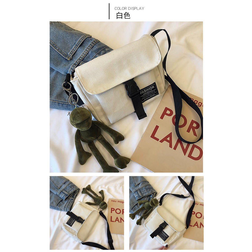 TM-25 tas selempang kecil mini sling bag wanita import korea jepang simple canvas