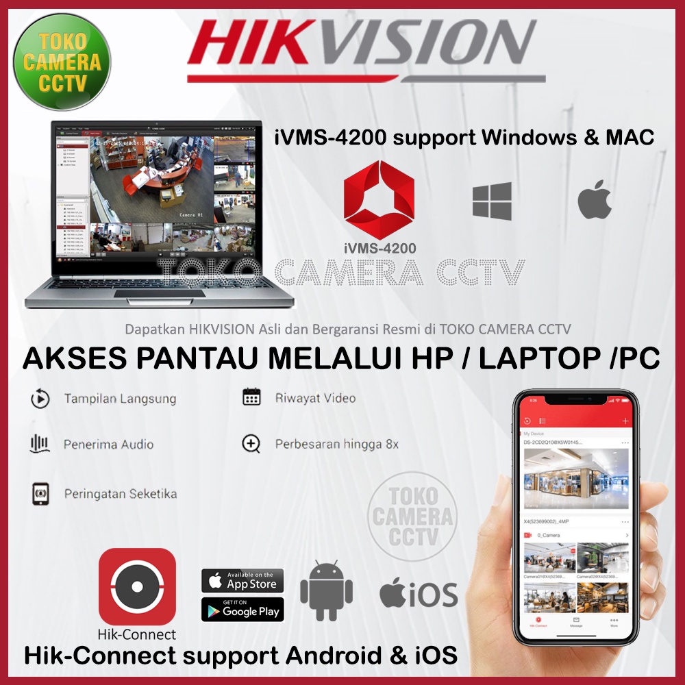PAKET IP CAMERA HIKVISION 4MP 16 CHANNEL 16 KAMERA