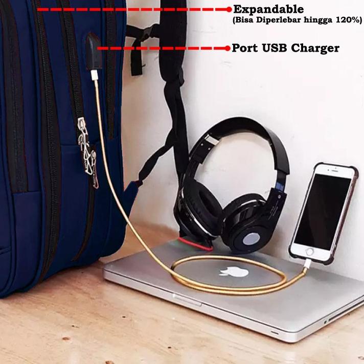 ▼ FREE ONGKIR!! Tas Pria Tas Ransel POLO Import Backpack Port USB CHARGER Expanding ORIGINAL ☈