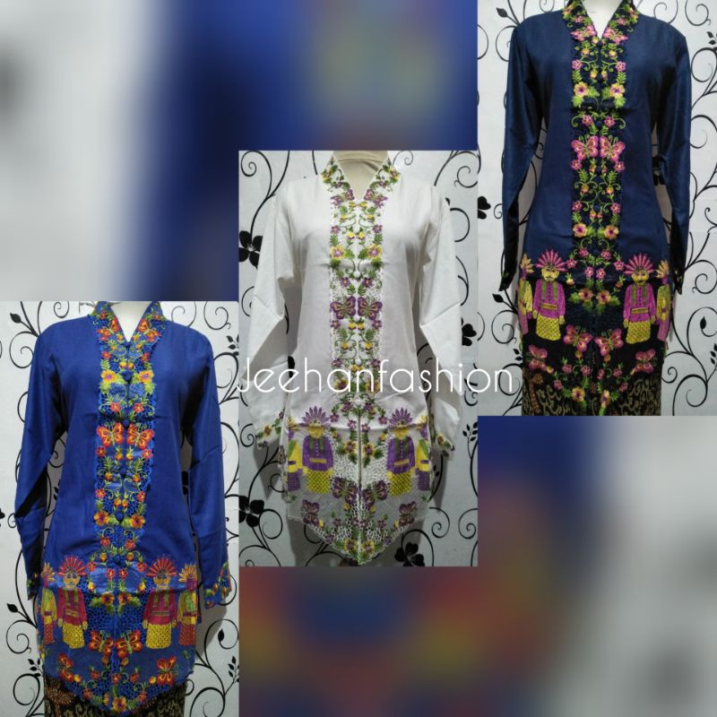 Baju Kebaya Bordir Ondel Ondel Betawi Encim Modern / Kebaya Ondel Ondel / Baju Kebaya