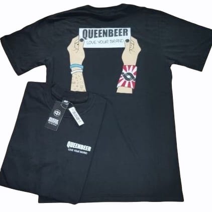 Kaos hitam pria  t-shirt black QueenBeer / Pakaian Dewasa / Atasan pria