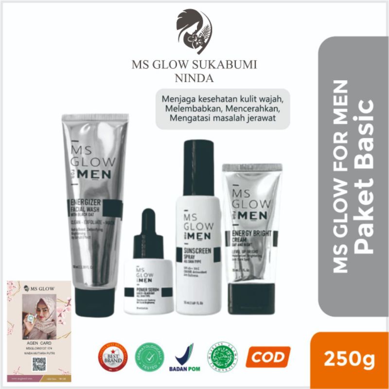 PAKET MS GLOW FORMEN KOMPLIT ISI 4/SKINCARE LAKI LAKI/SKINCARE COWOK (FREE GIFT)