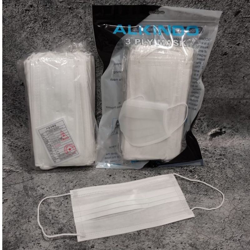 MASKER ALKINDO PUTIH 3 PLY / MASKER 3 PLY PUTIH ALKINDO / MASKER 3PLY PUTIH ANAK