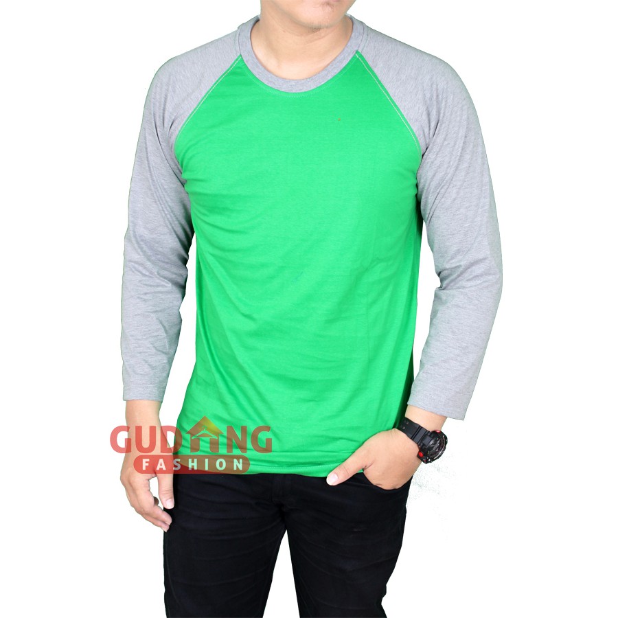 Kaos Pria Raglan Panjang Polos PLS 158