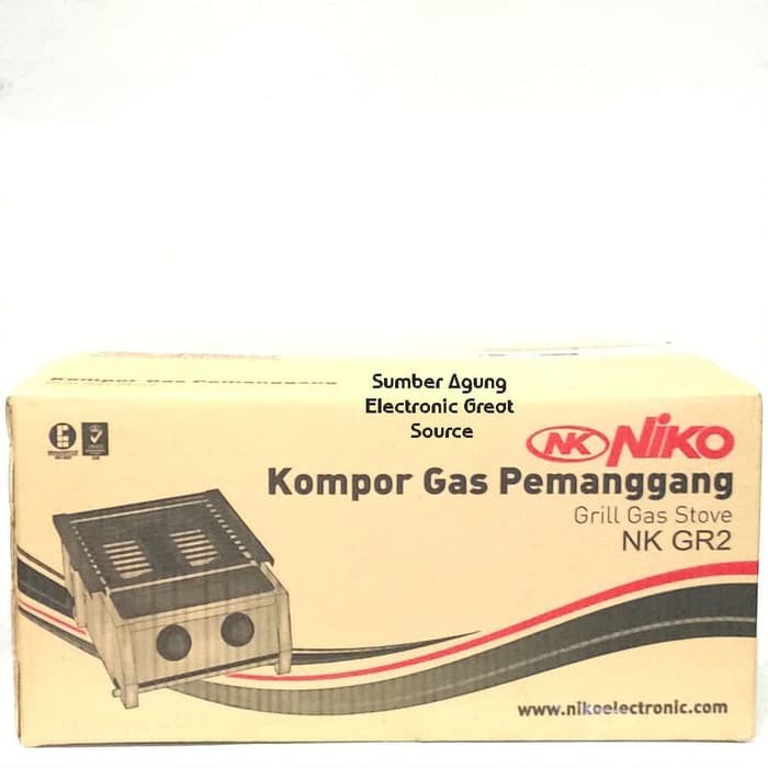 Kompor Gas Pemanggang 2Tungku Niko NKGR2 GR2 Grill Gas Stove Untuk Bar