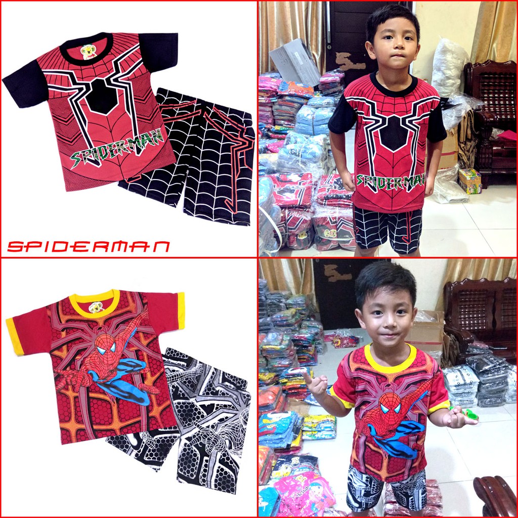 SPIDERMAN 0 10 Tahun MARUNO Setelan Baju  Anak  Pakaian 
