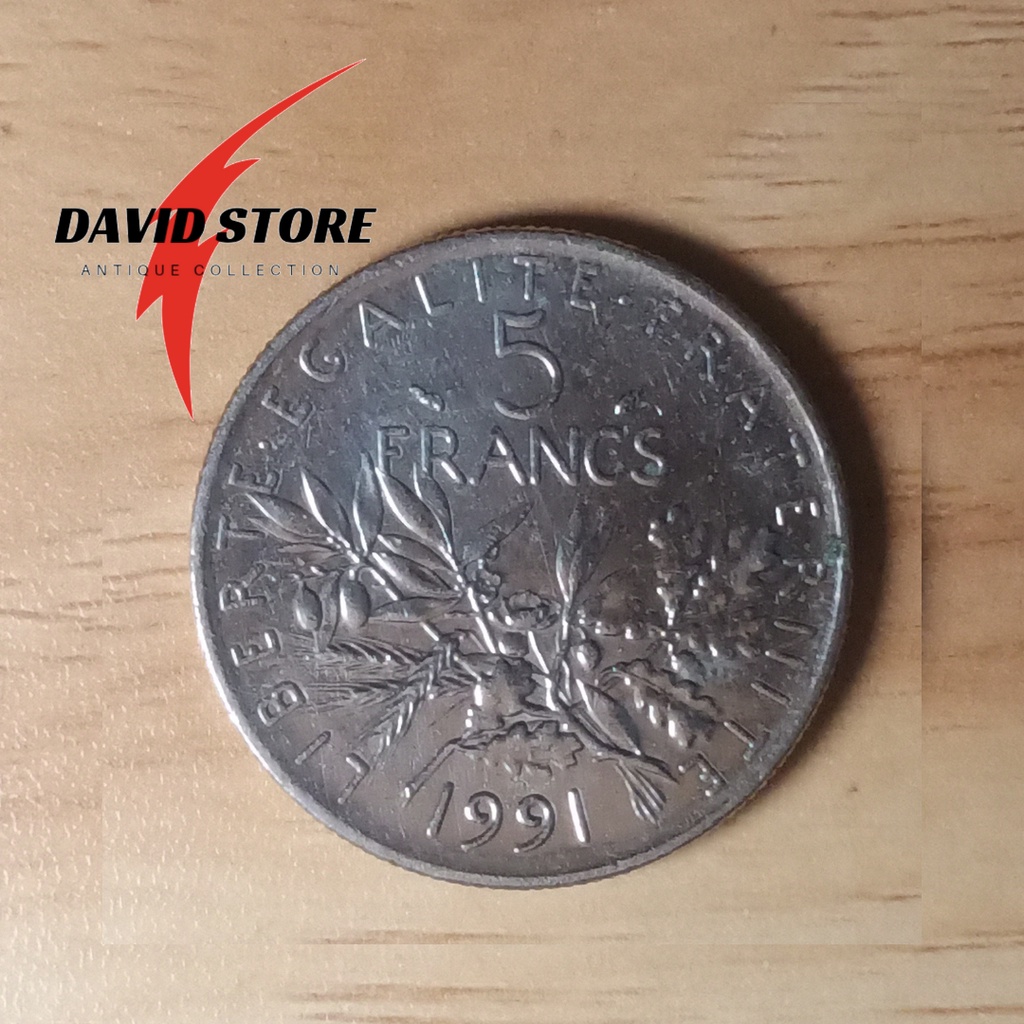 Koin Logam Kuno 5Francs Francise Kuno Jadul Antik