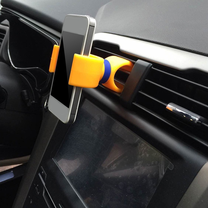 Btsg Universal C-shape Car Holder Auto Air Vent Clip Mount Braket Penyangga Smartphone Untuk Ponsel Dalam 6.1-inci