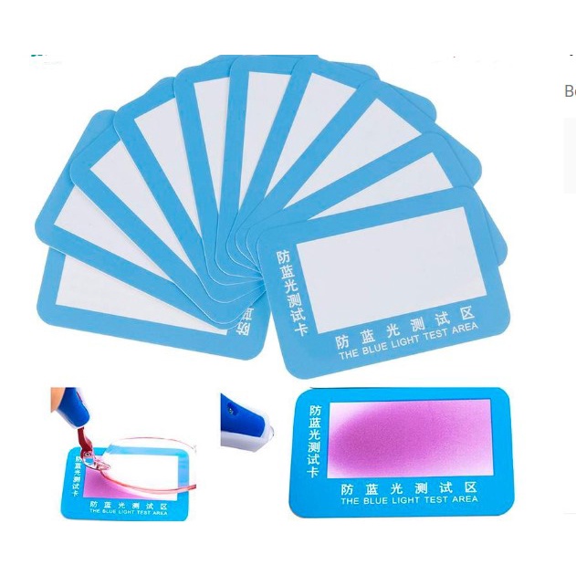 Paket Alat Tes Kacamata Anti Radiasi Sinar Biru Kartu Test &amp; Led Tes Keaslian Kacamata Anti Blue Ray