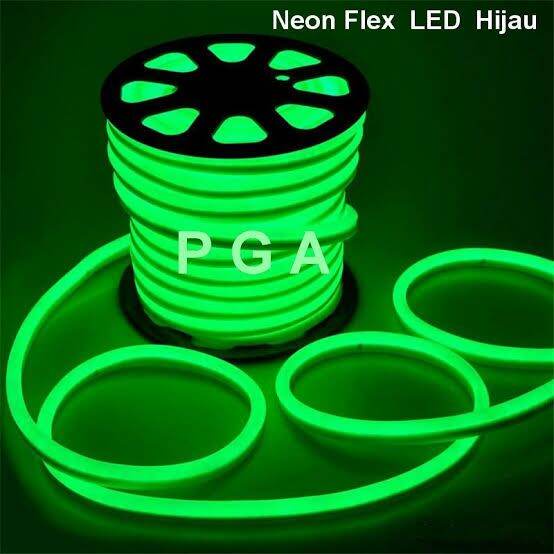 LAMPU LED NEON FLEX 220 V WARNA HIJAU / NEON FLEX SELANG / LAMPU DEKORASI KAMAR / LAMPU HIAS / LAMPU