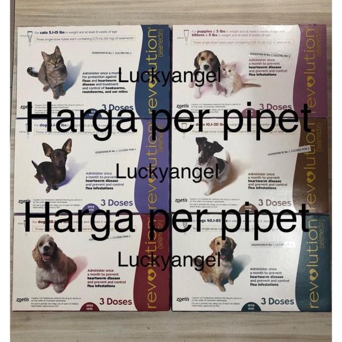 TERMURAH Obat Kutu Tetes Anjing Kucing Revolution-Obat Tetes Kutu Kucing Anjing Asli