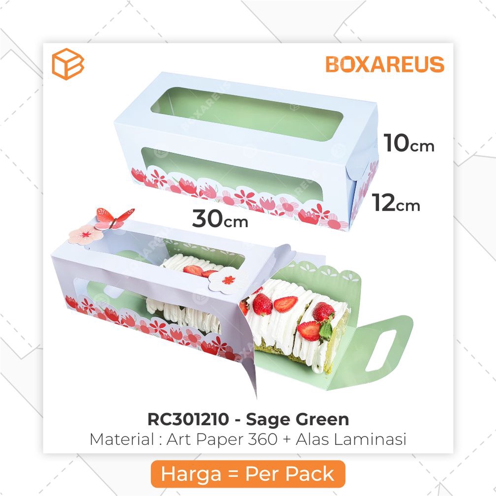 Box Bolu Gulung Dus Roll Cake Kemasan Kue Lapis Spiku 30x12x10 | RC301210 (10pc)