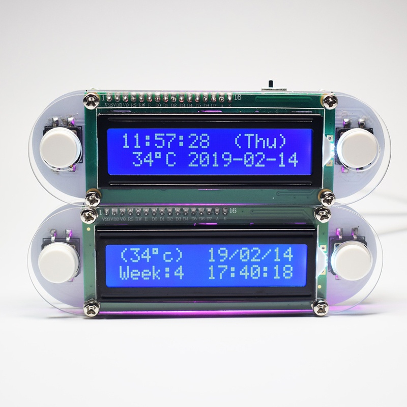 Btsg Jam LCD Berbentuk USB Dengan Saku Getaran Tanggal Tempeprature Display DIY Kit Untuk Hobi Wanita Cewek Cowok Portable C