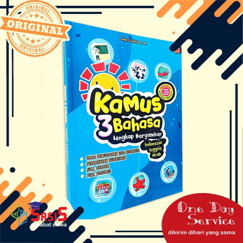 PROMO BUKU ANAK KAMUS 3 BAHASA LENGKAP BERGAMBAR INDONESIA INGGRIS ARAB