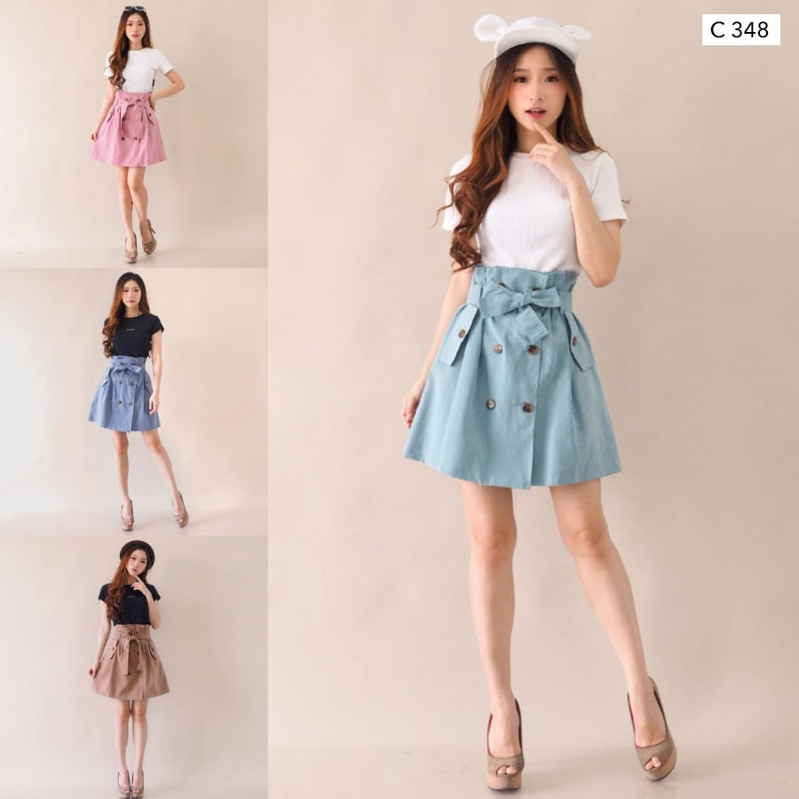 Rok Kancing Pita Suede Auroraku - C 348