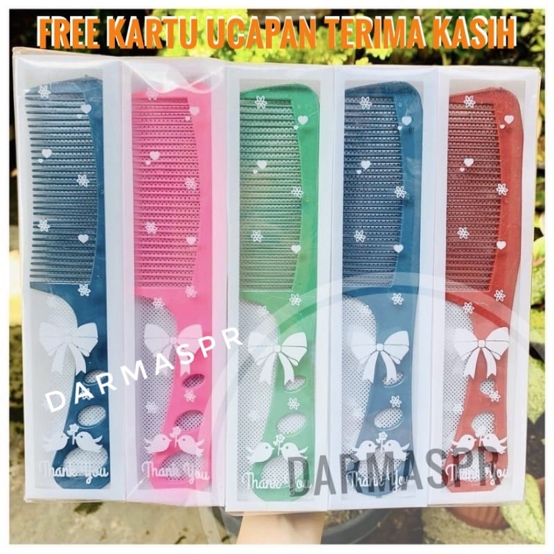 GRATIS KARTU Souvenir Sisir Lubang Tiga Kemasan MIKA Souvernir Hadiah Pernikahan Murah Sisir Lobang BESAR