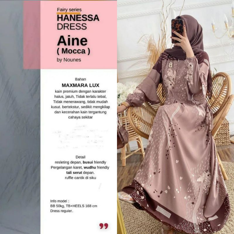 HANESSA SERIES/ GAMIS MAXMARA LUX PREMIUM  MAXY DRESS BUSUI BAJU WANITA