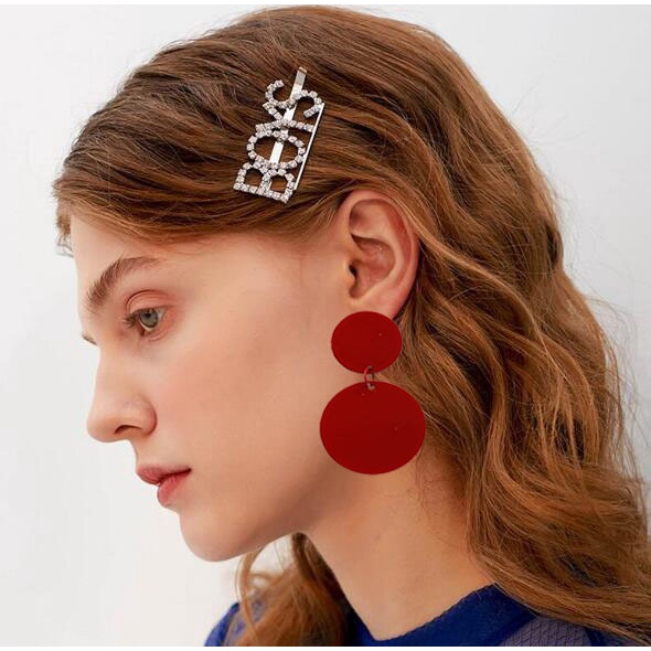 Fashion gaya Eropa dan Amerika besar merek logam wafer anting-anting anting-anting geometris anting-