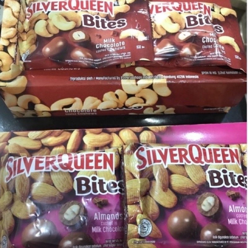 

Silverqueen Bites Cashew Milk Chocolate 1pcs / Silverqueen Bites Almond Chocolate 35Gram 1pcs Satuan / Silver queen Silverqueen Bites Coklat Satuan 1pcs