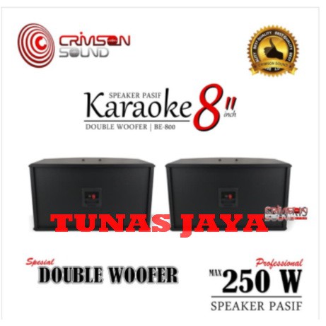 Speaker Karoke Pasif CRIMSON BSE 800 BSE800 BE 800 8 INCH DOUBLE WOOFER