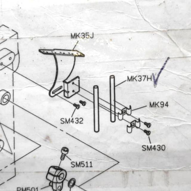 MK35J Asli Jalur Pembagi Benang Mesin Jahit Kam/Kamkut/Overdeck  Siruba F007