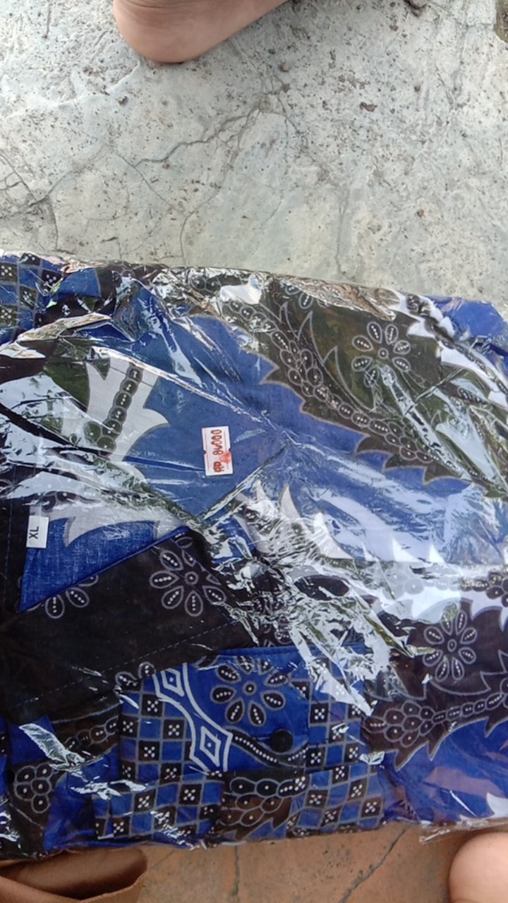 Batik Pria Dewasa Lengan Panjang Warna Navy_model B07 /  Batik Pekalongan
