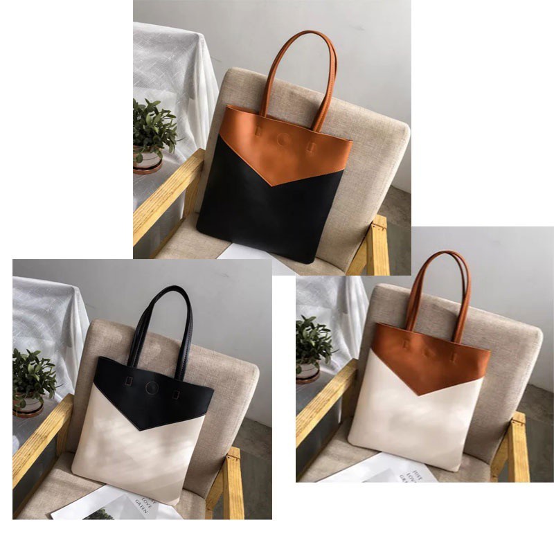 TUGUFAMILY - COD SALE - TOTEBAG RESLETING KULIT BOTEGA [MUAT LAPTOP] KOMBI 2V HITAM, KREM, COKLAT | TOTEBAG KASUAL/KOREAN | TOTEBAG KERJA, KULIAH, SEKOLAH, TRAVELING | TOTEBAG FASHION SHOW