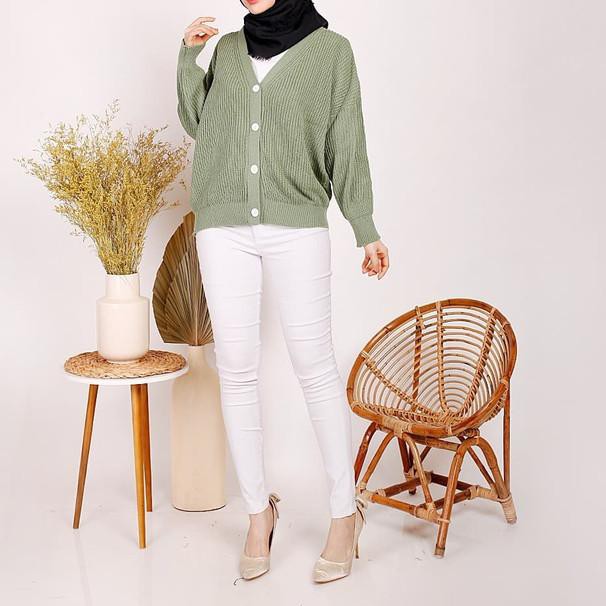 SALE Baju Atasan Wanita Big size Dewasa Korea Jumbo Premium Long K2D9 Rajut Polos Blazer Muslimah