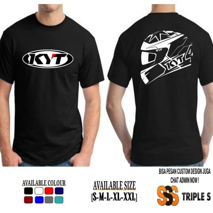 KYT HELMET FULL FACE RACING TSHIRT KAOS HELM KYT SABLON DEPAN BELAKANG