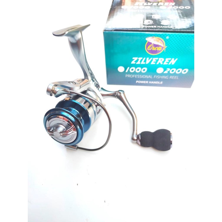 reel orca zilveren 1000 2000 3000 4000 5000 power handle