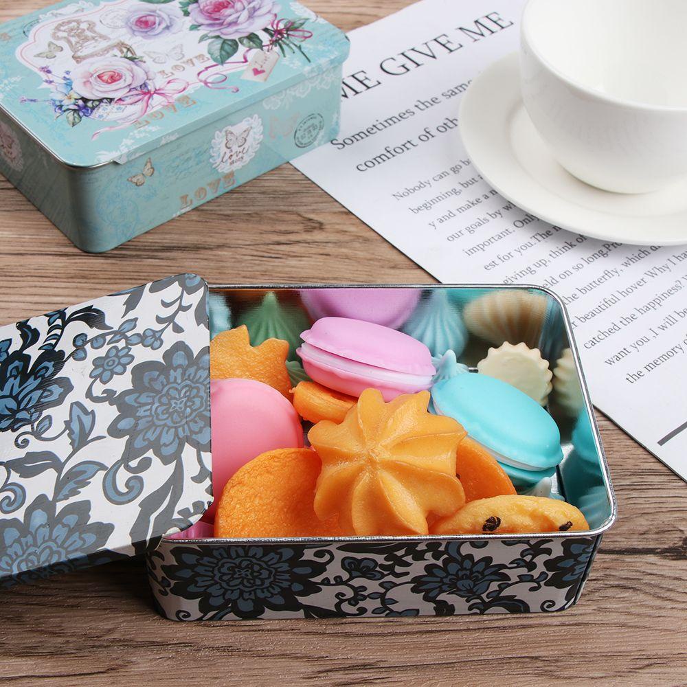 R-flower Push-Pull Box Besi Persegi Panjang Organizer Kosmetik Wadah Perhiasan Kecil Pill Cases