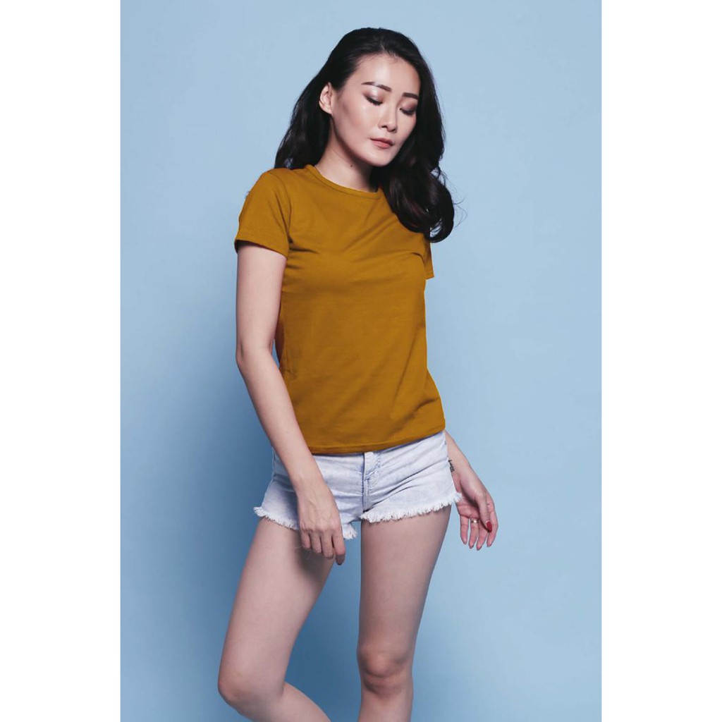 JANE COLLECTION || Atasan Wanita Kaos Polos Oblong Dingin Wanita Katun XL O Neck Slim Shirt