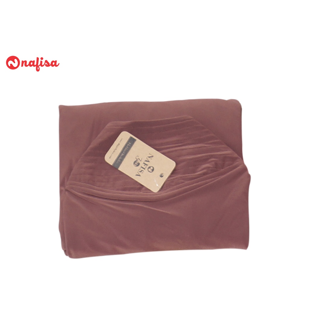 Jilbab Instan Bergo Syar'i Nafisa RETANIA | Kerudung Bergo Pad Kecil Hijab Instan Jumbo Polos Nafisa Original-Coklat Scout