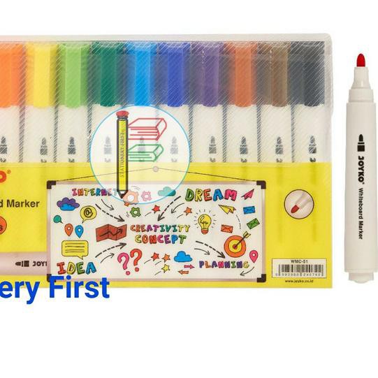

♀ Spidol Papan Tulis Set 12 Warna Joyko WMC-51 Colour Whiteboard Marker ۝