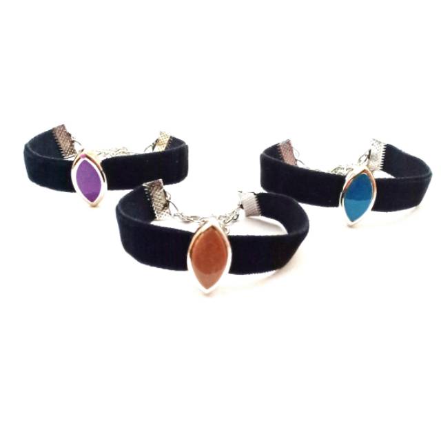 Colour Leaf Luxury Velvet Bracelet | Gelang Tangan Handmade