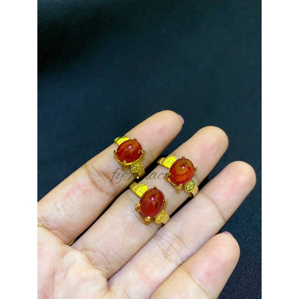 Cincin Logam koin mata merah (gold emas)