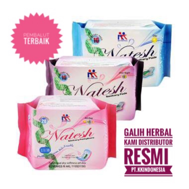 Pembalut terlaris Pembalut natesh day panty nigth
