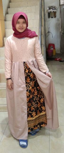 Cp Sarwendah Couple Sarwendah Gamis Brukat Batik