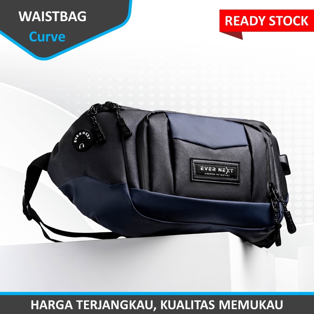 Tas Slempang Selempang Waist Sling Bag Waistbag Waterproof CURVE EVERNEXT