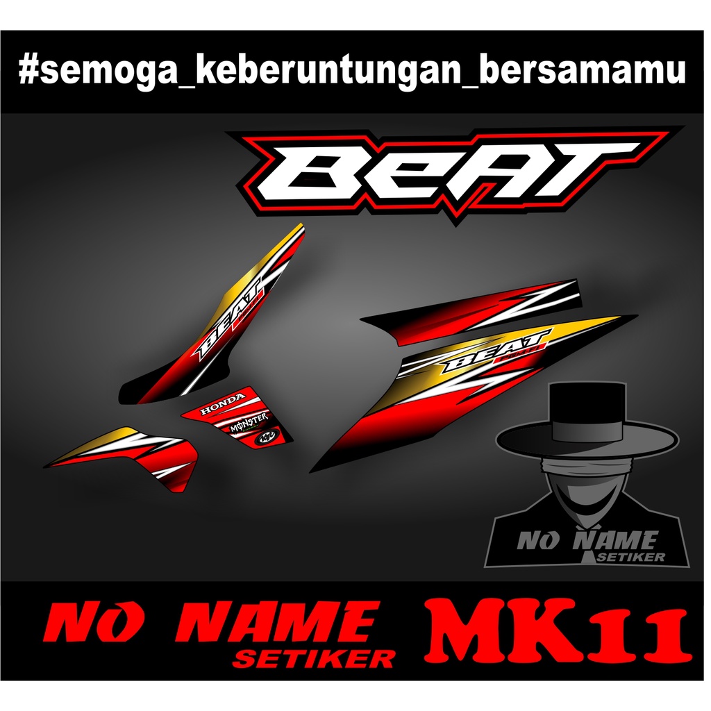 Striping Beat Karbu 2008 2009 2010 2011 2012 (mk11) Variasi Sticker Stiker Skotlet Motor Scotlite