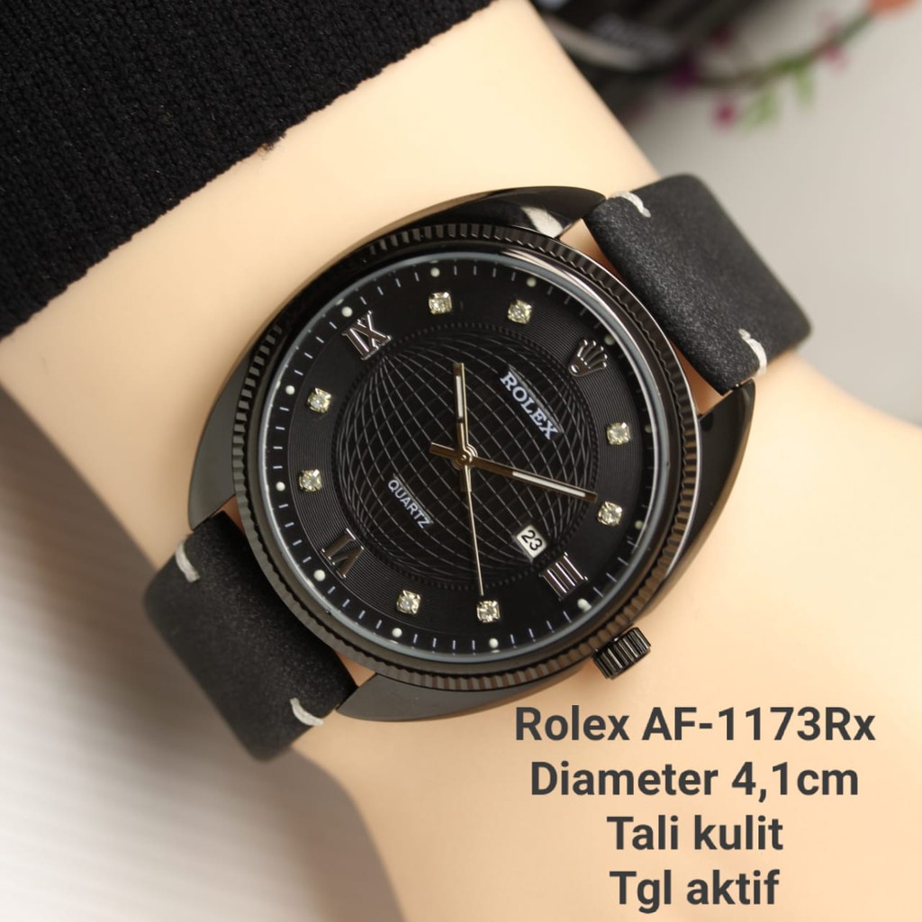 Jam Tangan Wanita Rolex Tanggal Angaka Romawi Tali Kulit