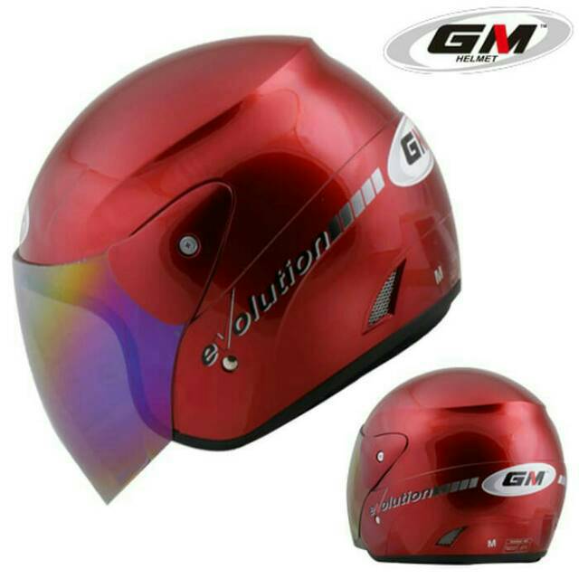TERBARU DAN MURAH HELM GM EVO TAZMANIA 32 BLACK DOFF SILVER HALF FACE ,