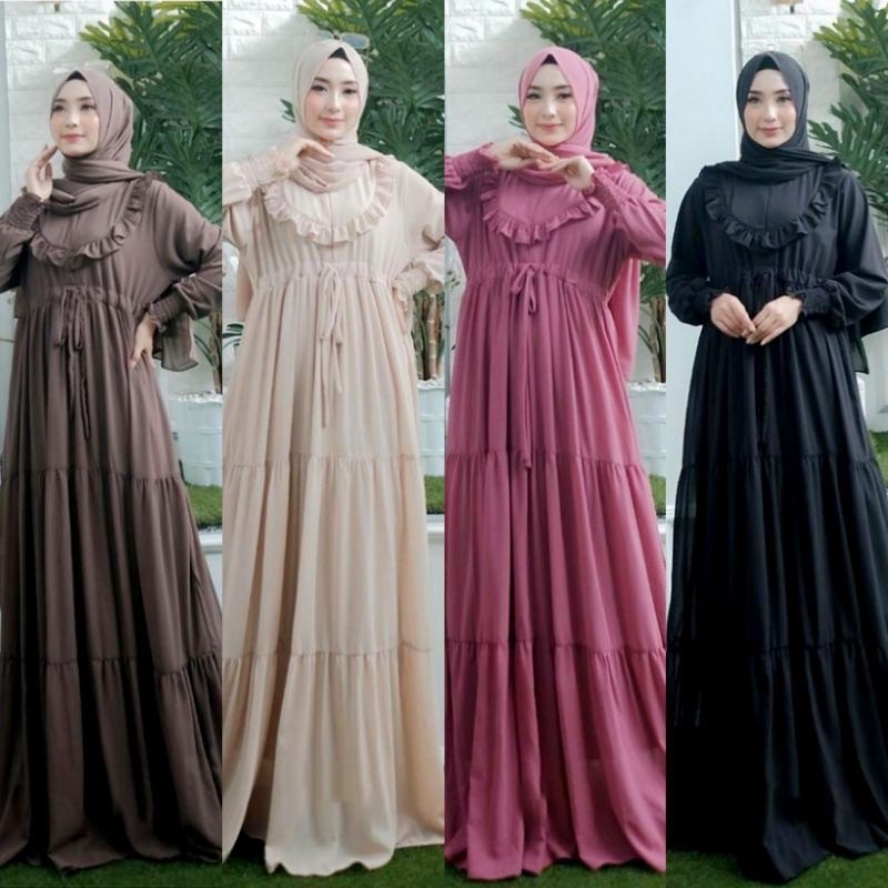 gamis susun ceruty armany full furing