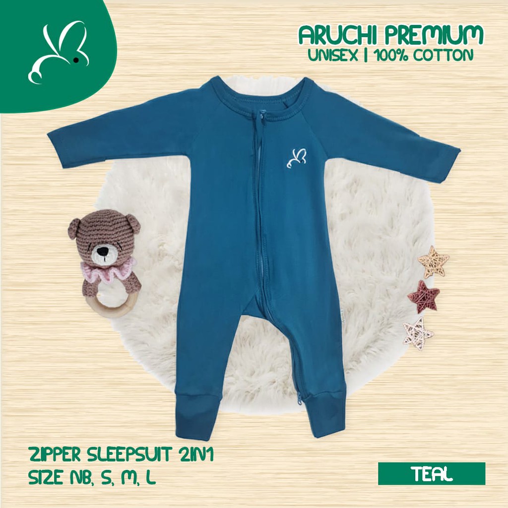 Sleepsuit Zipper Aruchi NB S M Palmerhaus cherrybabykidssbop