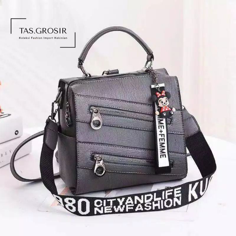 [COD] LB - New arrival backpack stylish fashion import wanita free gantungan lucu / 296