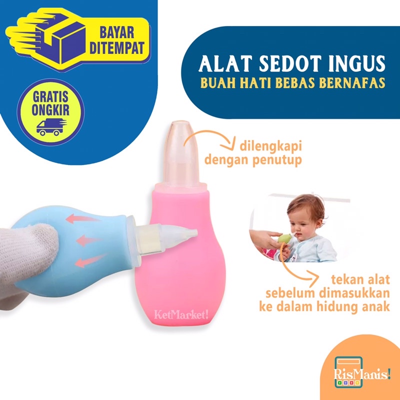 BABY SNOT VACUUM - Alat Bantu Sedot Hisap Ingus Lendir Pilek Flu Hidung Tersumbat Bayi Anak Balita