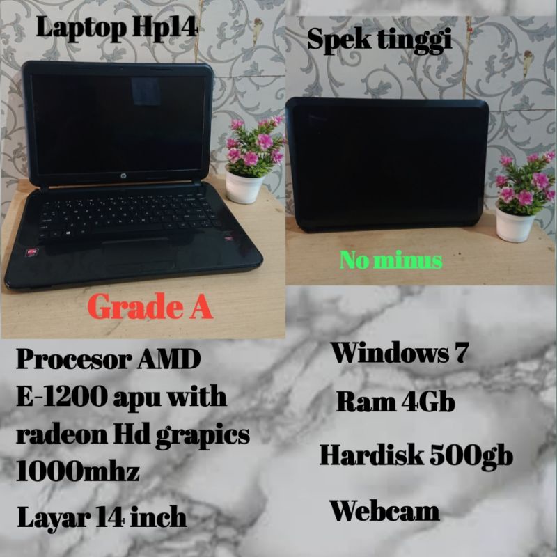 Laptop notebook ACER ASPIRE ONE,LENOVO, ASUSawet dan bandel seken berkwalitas murah bonus jam tangan-Laptop Hp14