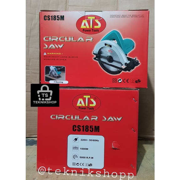CIRCULAR SAW ATS CS185M / MESIN GERGAJI POTONG KAYU 7" / MESIN POTONG KAYU ATS 7 INCH