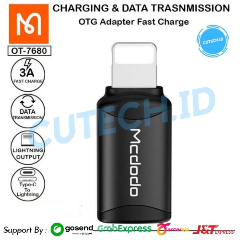 MCDODO CONVERTER CHARGER OTG TYPE C TO LIGHTNING FAST CHARGING 3A